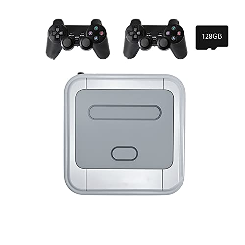 CYLZRCl Consola Juegos Retro, Jugador Videojuegos, Consola Emulador Clásica Consolas Videojuegos Retro Jugador Más Nuevo Juego con 50000 Juegos para PSP / PS1 / DC MAX (Color : Black, Tamaño : 128G)