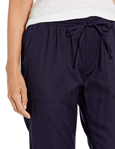 Daily Ritual Pantalón Deportivo de Tencel elástico con cordón, Azul Marino, M