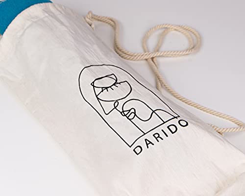 DARIDO Toalla Fouta Hammam Tipo Panal - Toallas de Playa, Sauna y Baño XXL 100 x 200 cm - Manta de Picnic, Colcha - 100% Algodón - Tejido a Mano - Ligero, Suave Absorbente (Azul Claro)