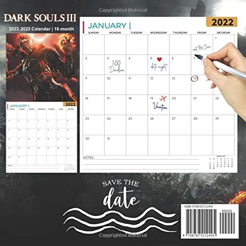 Dark Souls 3: OFFICIAL 2022 Calendar - Video Game calendar 2022 - Dark Souls 3 -18 monthly 2022-2023 Calendar - Planner Gifts for boys girls kids ... games Kalendar Calendario Calendrier).20