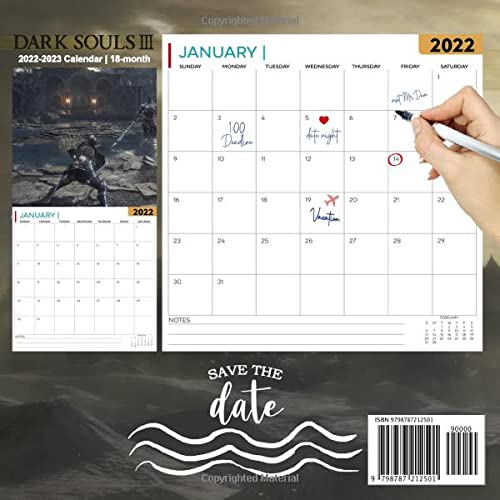 Dark Souls 3: OFFICIAL 2022 Calendar - Video Game calendar 2022 - Dark Souls 3 -18 monthly 2022-2023 Calendar - Planner Gifts for boys girls kids ... games Kalendar Calendario Calendrier).22