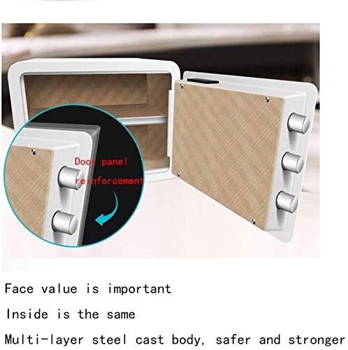 Deluxe Electronic Digital Anti-Theft Safe Box LCD Display Emergency Override Key 20cm Black Finish Anti-Theft Fireproof and Waterproof Smart Home Office Safe Key Safe