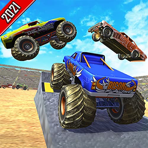 Demolition Monster Truck Derby Car Crash Stunt Destruction Simulator: Ultimate Death Racing Derby Car Crashing & Smashing Fun Games 2021 - Real Whirlpool Grave Digger Derby Car Smash Shooting 3D Games