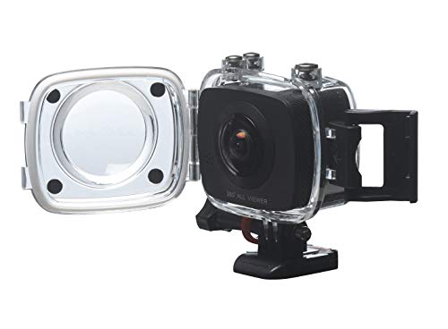 Denver ACV-8305W. Cámara de acción HD de 360 ° Real de 2 Lentes. Wi-Fi. Software Especial para convertir Videos de 360 ° a Youtube y para Gafas VR. Sensor CMOS de 2 x 4MP, Negro