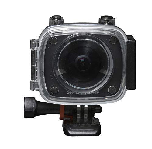 Denver ACV-8305W. Cámara de acción HD de 360 ° Real de 2 Lentes. Wi-Fi. Software Especial para convertir Videos de 360 ° a Youtube y para Gafas VR. Sensor CMOS de 2 x 4MP, Negro