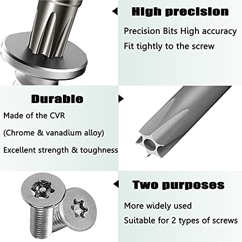 Destornillador de seguridad Torx T10 T10H Destornillador de seguridad TR10 compatible para PS3,PS4,Xbox,Xbox 360 S E,Xbox One S X, para Gaems Sentry, para Guitar Hero III Herramienta de reparación