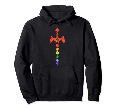 Dice Sword, D20 Pride Gay LGBT Rainbow, conjunto coleccionista nerdy Sudadera con Capucha