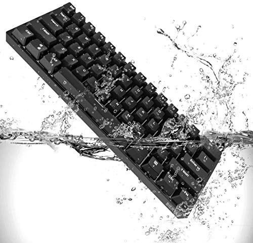 DIERYA DK61E Teclado mecánico para juegos al 60%, interruptor óptico Gateron con retroiluminación RGB, teclado PBT con cable impermeable compacto 61 teclas completas programable interruptor de astilla