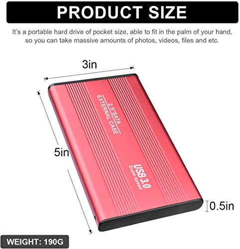 Disco duro externo portátil de 2 TB Disco duro externo ultrafino USB 3.0 compatible con PC, Mac, ordenador de sobremesa, portátil (2 TB, negro)