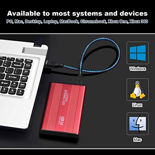 Disco duro externo portátil de 2 TB Disco duro externo ultrafino USB 3.0 compatible con PC, Mac, ordenador de sobremesa, portátil (2 TB, negro)
