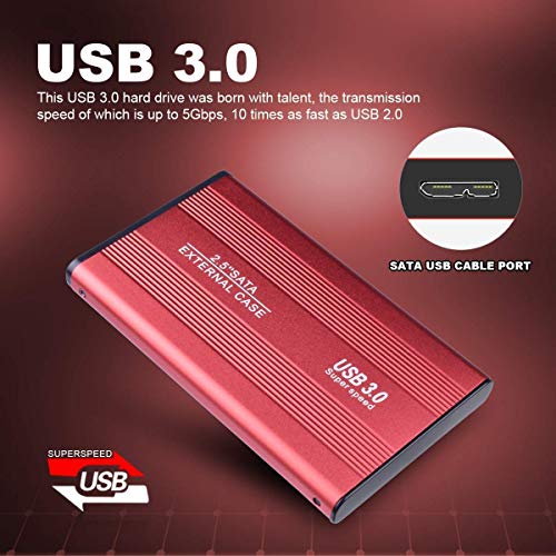 Disco duro externo portátil de 2 TB Disco duro externo ultrafino USB 3.0 compatible con PC, Mac, ordenador de sobremesa, portátil (2 TB, negro)