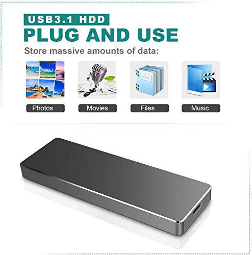 Disco duro externo USB 3.1 Type-C Hard Drive - Disco duro portátil de 2 TB para PC, Mac, ordenador de sobremesa, portátil (2 TB, dorado)