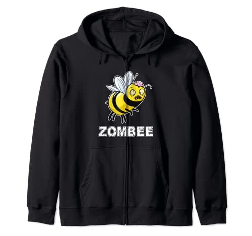 Divertido juego de palabras de Zombee Bee Zombie de Sudadera con Capucha