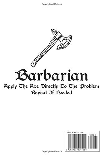 Dnd Barbarian Notebook: (110 Pages, Lined, 6 x 9)