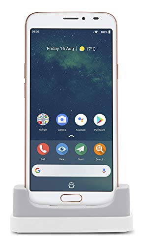 Doro 8080 Smartphone 4G Ideal para Mayores con Display de 5.7", Cámara de 16 MP, Whatsapp, Botón de Asistencia con GPS y Base de Carga [Versión Española y Portuguesa] (Blanco)