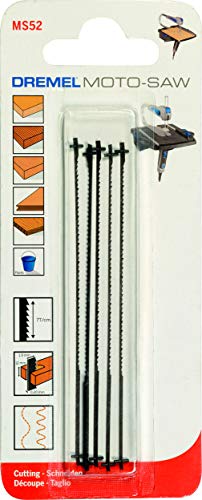 Dremel MS52 - Hojas finas para sierra de calar, Juego de accesorios de 5 hojas para motosierra MS20,12 mm profundidad de corte para laminar, cortar, esculpir en madera, plástico