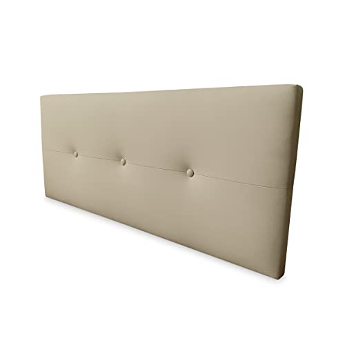 Duérmete Online Cabecero Premium Acolchado Modelo Milán | Tapizado en Polipiel de Alta Gama-Incluye Herrajes y Tornillería, Madera, Beige, 145 x 60 cm (Cama 135/140)