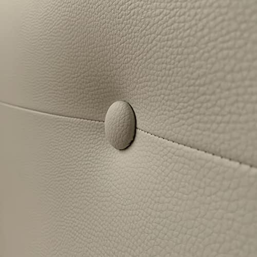 Duérmete Online Cabecero Premium Acolchado Modelo Milán | Tapizado en Polipiel de Alta Gama-Incluye Herrajes y Tornillería, Madera, Beige, 145 x 60 cm (Cama 135/140)