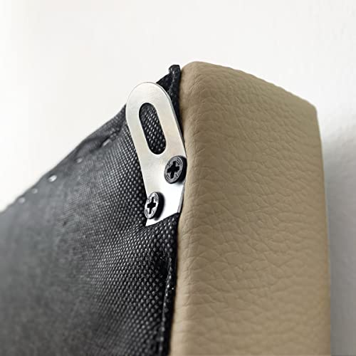 Duérmete Online Cabecero Premium Acolchado Modelo Milán | Tapizado en Polipiel de Alta Gama-Incluye Herrajes y Tornillería, Madera, Beige, 145 x 60 cm (Cama 135/140)