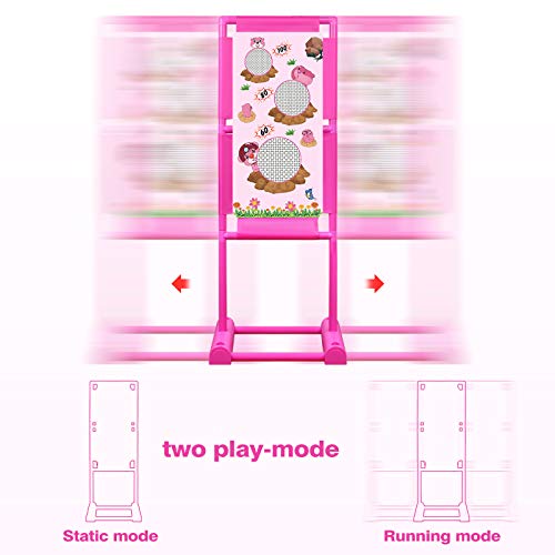 DX DA XIN Juego de Tiro al Blanco en Movimiento Juguete Eléctrico de Puntuación 2 Pistolas de Aire 18 Bolas de Espuma Juguetes de Jardín al Aire Libre Regalo para Aiños y Niñas (Rosa Brillante)