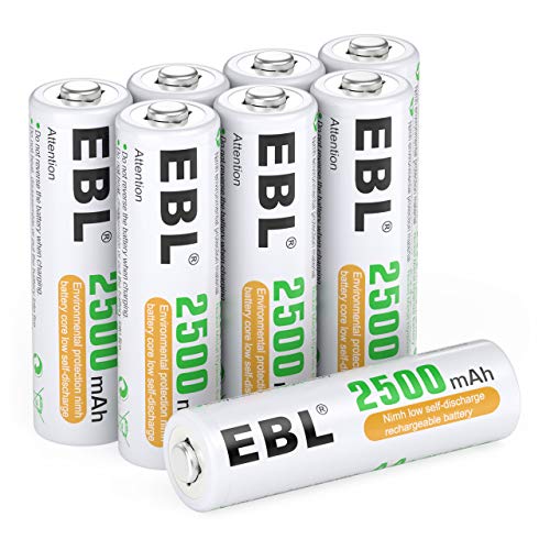 EBL 8 x Pilas AA Recargables 2500mAh Ni-MH 1200 Ciclos Precargadas