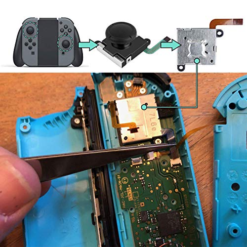 EEEKit 4-Pack de reemplazo Botón analógico 3D Palanca del Pulgar Palanca de Mando Joystick Rocker para Nintendo Switch NS Joy-con Controller Joypad