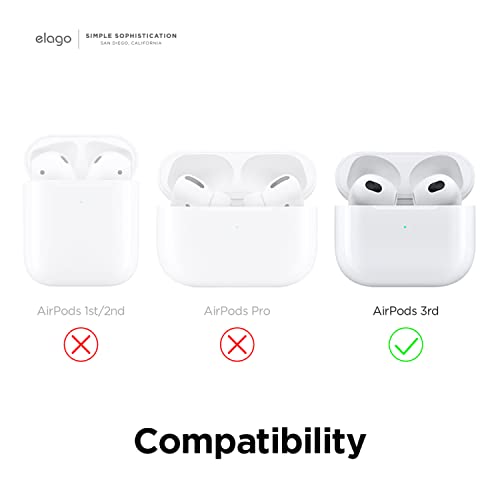elago AW5 Funda Compatible con AirPods 3, Diseño Clásico de Consola de Juego con Mosquetón, Soporta Carga Inalámbrica (Rosa Arena)