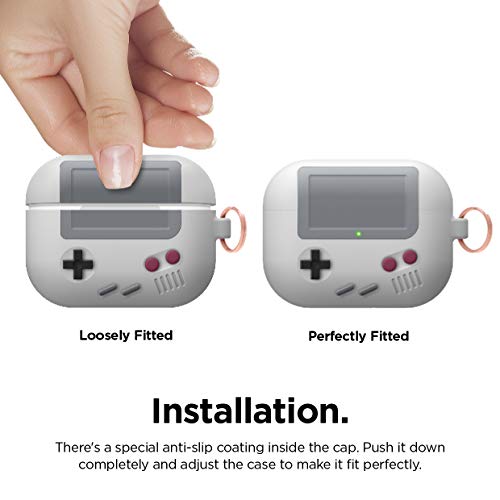 elago Funda AW5 Diseño Clásico Game Player Compatible con AirPods Pro Funda [Pendiente Patente US] (Gris Claro)