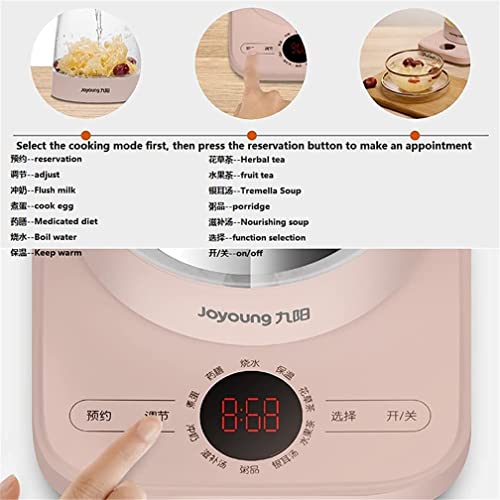 Electric Kettle Glass Tea Kettle with Temperature Control teapot with programmable Control 1.5 Liter Stainless Steel Tea and Coffee Maker with Tea Infuser Egg Cooker and Yogurt Box Pink (Pink)