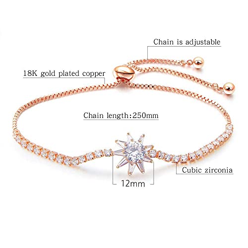 Elegant Ladies Bracelets Bangles Ladies Exquisite Crystal Bracelet Adjustable Chain Wristband Wrap Wedding Party Decoration For Woman Birthday Gifts for Women (Color : Gold) Colour:Silver (Gold)