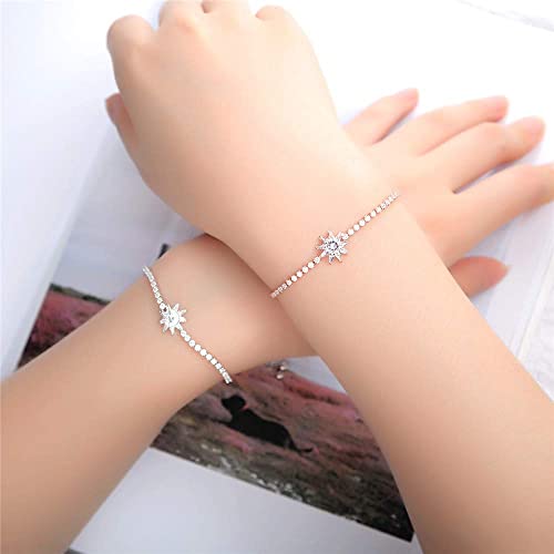 Elegant Ladies Bracelets Bangles Ladies Exquisite Crystal Bracelet Adjustable Chain Wristband Wrap Wedding Party Decoration For Woman Birthday Gifts for Women (Color : Gold) Colour:Silver (Gold)