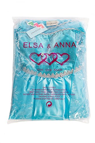 ELSA & ANNA® Princesa Disfraz Traje Parte Las Niñas Vestido (Girls Princess Fancy Dress) ES-DRESS206-SEP (4-5 Años, ES-206)