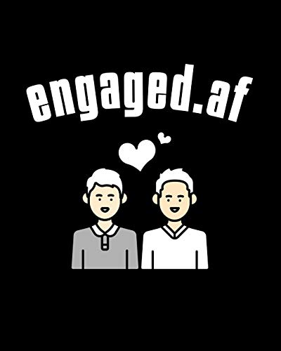 Engaged.af: Gay Wedding Guest Book - Mr And Mr Engagement Gift - Blank Paperback 8" x 10", 200 Pages With All Kinds Of Kisses Cover
