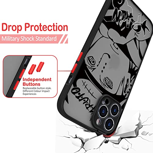 Eouine [2 Piezas] Fundas para Xiaomi Mi 11 Lite (4G / 5G) 6,55",Caja Esmerilada con Naruto-Manga Anime Ninja Patrón Caso TPU y PC Translúcido Trasera Protectora Carcasa Anti Golpes Antichoque, 02
