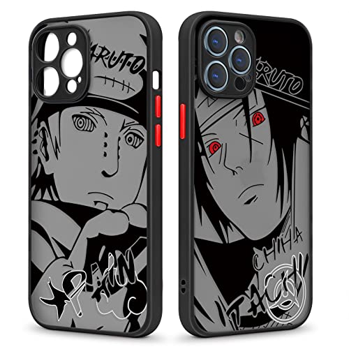 Eouine [2 Piezas] Fundas para Xiaomi Mi 11 Lite (4G / 5G) 6,55",Caja Esmerilada con Naruto-Manga Anime Ninja Patrón Caso TPU y PC Translúcido Trasera Protectora Carcasa Anti Golpes Antichoque, 02