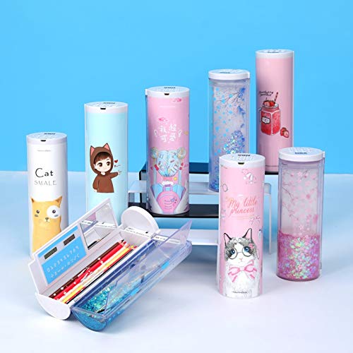 Estuche para lápices con contraseña, código de bloqueo electrónico, multifunción, caja de papelería de arena movediza, para niños, suministros escolares, bolsa de regalo (color: constelación)