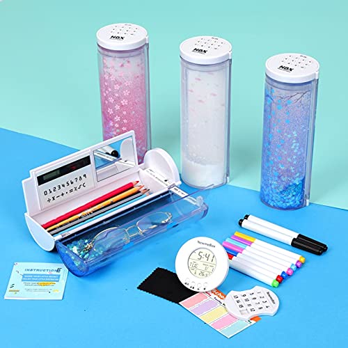 Estuche para lápices con contraseña, código de bloqueo electrónico, multifunción, caja de papelería de arena movediza, para niños, suministros escolares, bolsa de regalo (color: constelación)