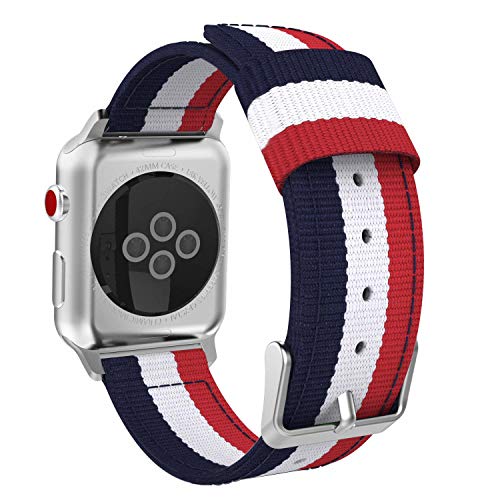 ESTUYOYA - Pulsera de Nailon Compatible con Apple Watch Series 7/6 / 5/4 / 3/2 / 1 / SE Colores Bandera de Francia Ajustable Estilo Deportiva Casual Elegante