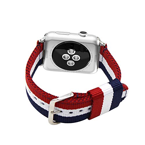 ESTUYOYA - Pulsera de Nailon Compatible con Apple Watch Series 7/6 / 5/4 / 3/2 / 1 / SE Colores Bandera de Francia Ajustable Estilo Deportiva Casual Elegante