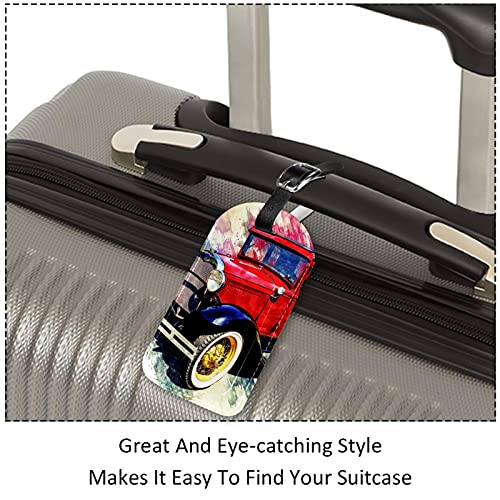 Etichette per borse da viaggio e bagagli per uomo Auto d'epoca Vecchia automobile Materiale PU Etichetta per bagagli Etichette per borse Accessori 2 pezzi