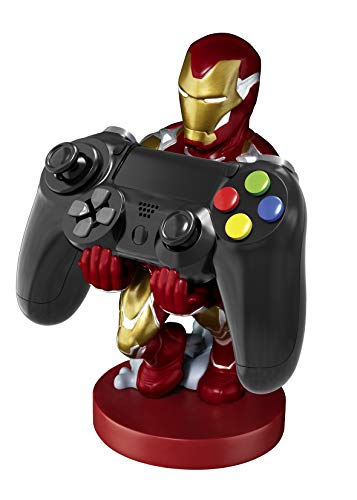 Exquisite Gaming - Exquisite Gaming - Cable guy Iron Man Evergreen, soporte de sujeción y carga para mando de consola y/o smartphone