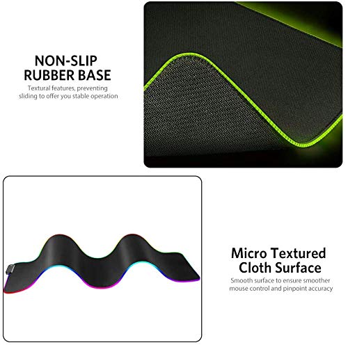 Extended Big Anime Inazuma Eleven RGB Teclado Pad Combo Led Gaming Computer Pad Gamer Tamaño Completo Pad de Escritorio para Computadora Portátil para Pc Oficina En Casa 1000X500Mm