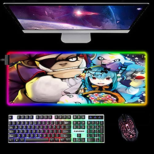 Extended Big Anime Inazuma Eleven RGB Teclado Pad Combo Led Gaming Computer Pad Gamer Tamaño Completo Pad de Escritorio para Computadora Portátil para Pc Oficina En Casa 1000X500Mm