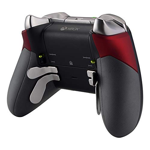 eXtremeRate Agarre de Goma para Xbox One Elite Asa Izquierda Derecha Empuñadura Antideslizante Grip Tacto Suave Mango de reemplazo Kit para Mando de Xbox One Elite Modelo 1698(Rojo)