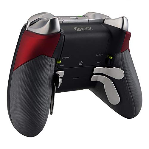 eXtremeRate Agarre de Goma para Xbox One Elite Asa Izquierda Derecha Empuñadura Antideslizante Grip Tacto Suave Mango de reemplazo Kit para Mando de Xbox One Elite Modelo 1698(Rojo)