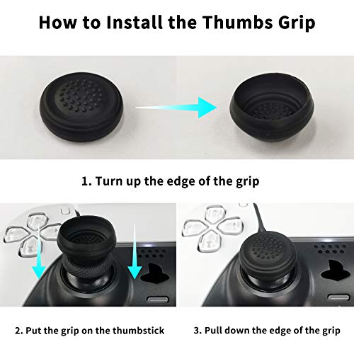 eXtremeRate PlayVital Funda de Silicona para PS5 Protector Suave Carcasa Ergonómica con 2 Tapas de Joysitcks para Playstation 5 Funda de Goma para PS5 Mando(Edición Guardian-Azul)