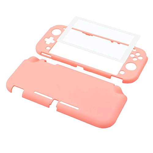 eXtremeRate PlayVital Funda para Nintendo Switch Lite Carcasa Tacto Suave Estuche Acoplable con Protector de Pantalla de Vidrio Templado Protectora Duradera para Control Switch Lite(Color Pomelo)