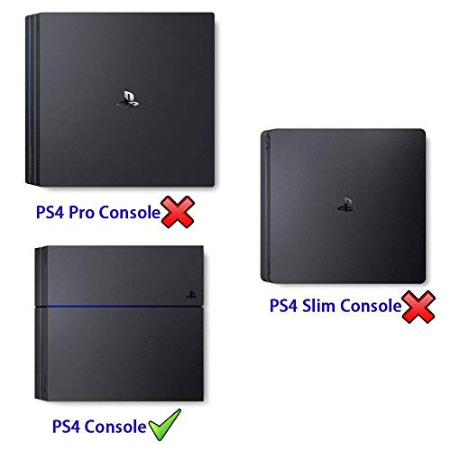 eXtremeRate Prueba de Polvo para PS4 Consola Funda Cubierta Protectora Horizontal Diseño de Doble Capa Forro Corte Preciso Fácil de Acceso los Cables Guardapolvo para Playstation 4 Standard(Negro)