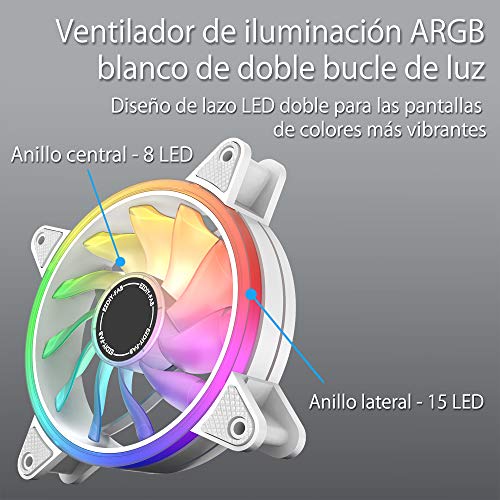 EZDIY-FAB Ventilador de Moonlight Blanco PWM-1 pc