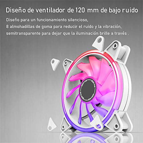 EZDIY-FAB Ventilador de Moonlight Blanco PWM-1 pc